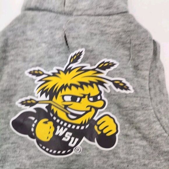 Wichita State Shockers Gray Dog Cat Sleeveless Hoodie Sweatshirt XS - Picture 2 of 4
